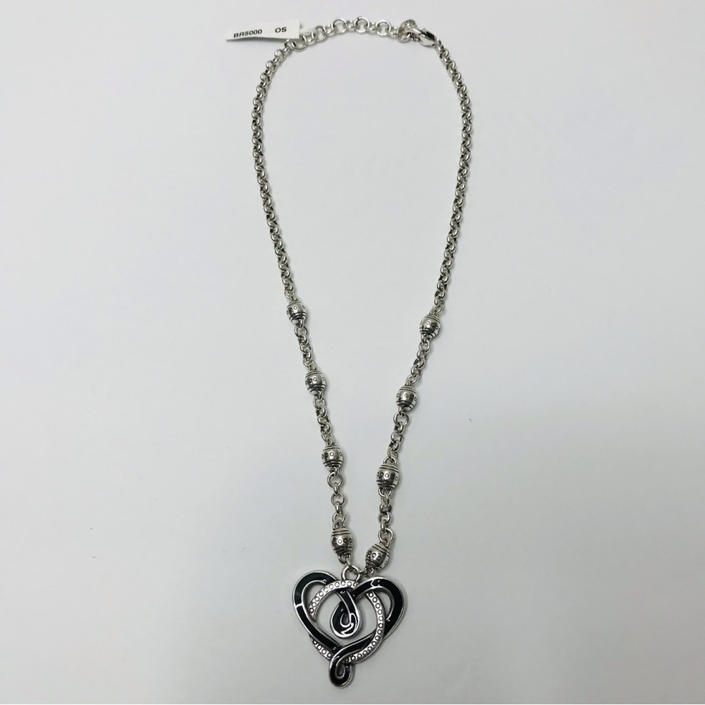 Price is firm New BRIGHTON Silver Chain Black Heart Pendant Necklace